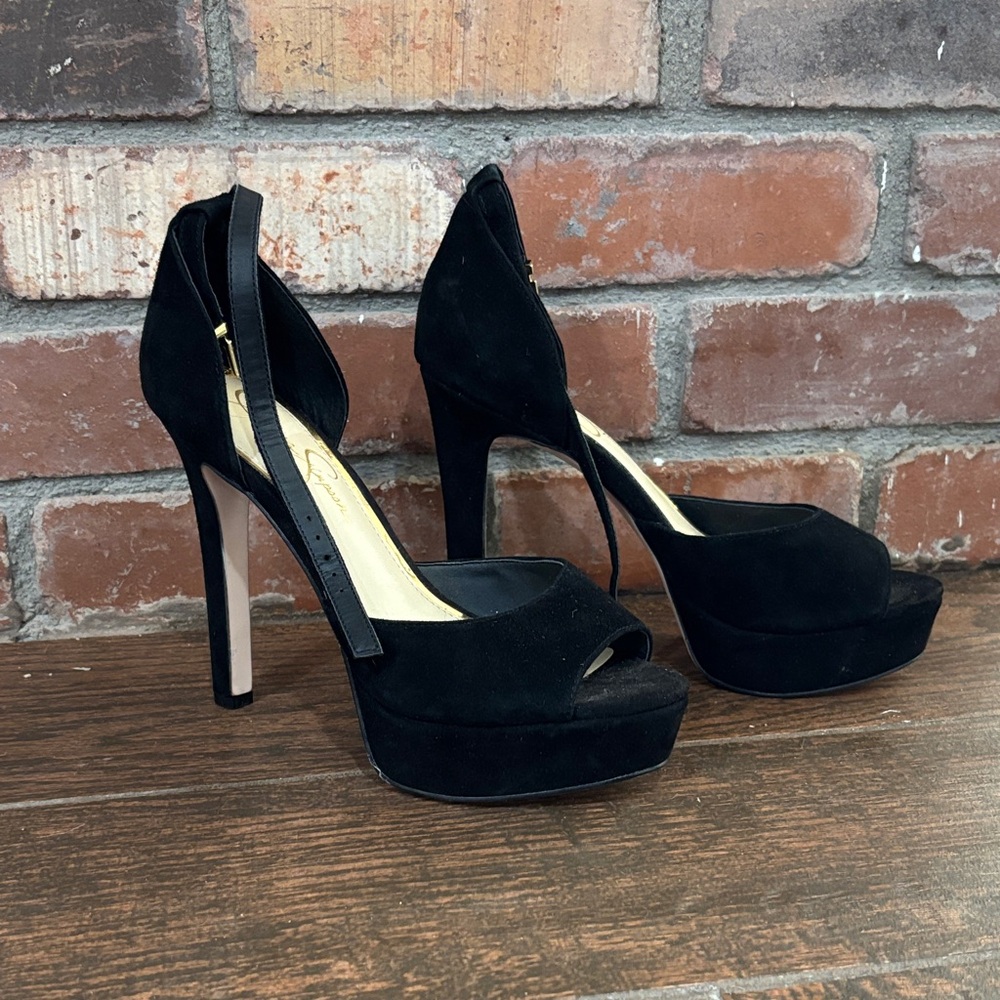 Jessica Simpson Black Peep Toe Heels
